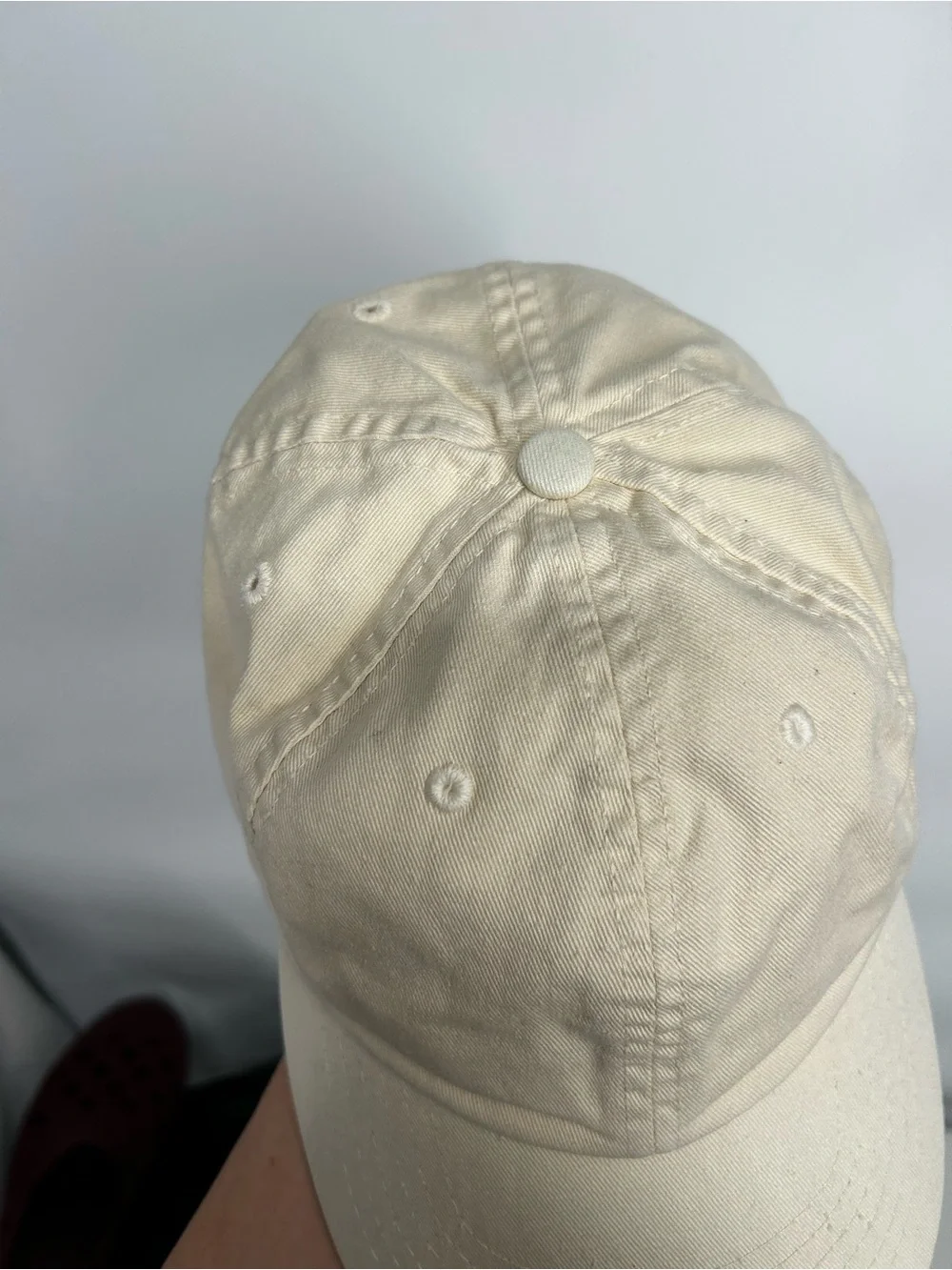 J Crew Strapback Dad Hat Baseball Cap Vtg Off White/Cream One Size
